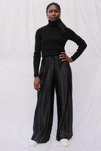 Silk Pleated Maxi Trouser