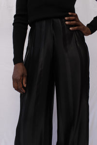 Silk Pleated Maxi Trouser