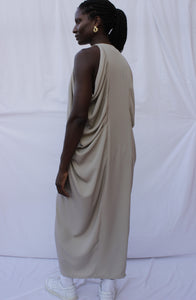 Sculptural Beige Dress