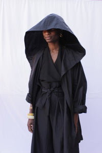 Hooded Silk Cape