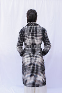 Checkered Coat With Belt