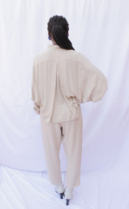 Elastic Waist Crepe Pant