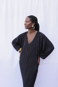 Pleated Cocoon Dress