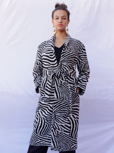 Zebra Coat With Belt