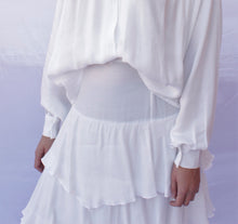 Cargar imagen en el visor de la galería, White Flamenco Tiered Skirt
