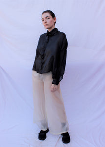 Black Organdi Silk Shirt