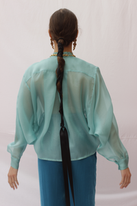 Turquoise Organza Blouse
